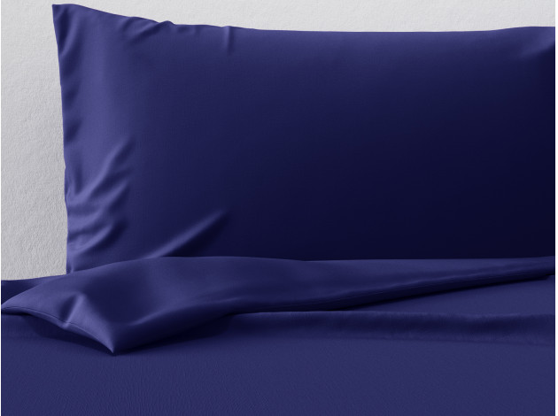 Комплект постельного белья КПБ сатин однотонный (синий ОСНОВА СНОВ)