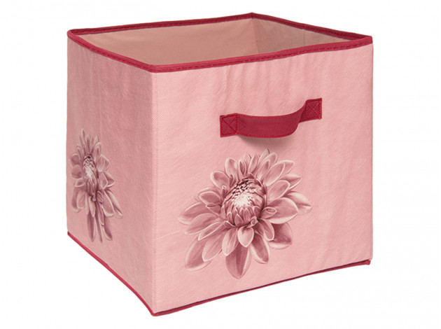 Короб-кубик Короб-кубик для хранения "Хризантема", Д300 Ш300 В300, розовый
