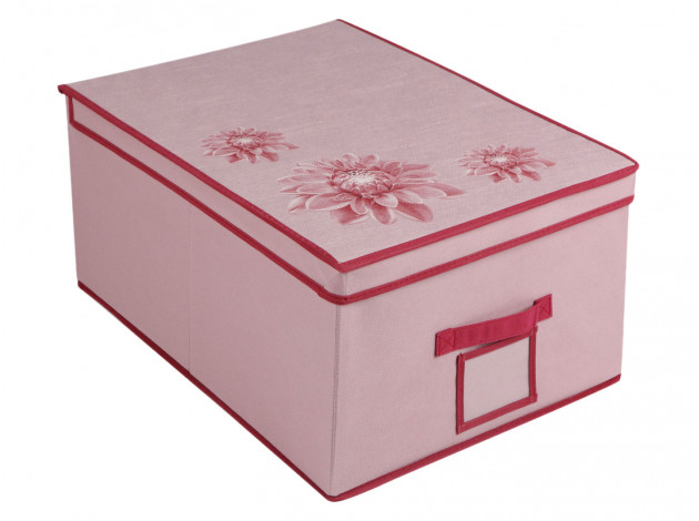 Короб Короб для хранения "Хризантема", розовый, бордовый