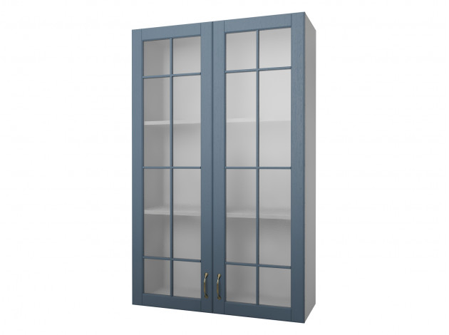 Кухонный модуль Полупенал навесной Н=130 см 2 двери со стеклом 80 см Палермо
