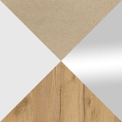 Дуб золотой / Белый / Кремовый, велюр / Зеркало