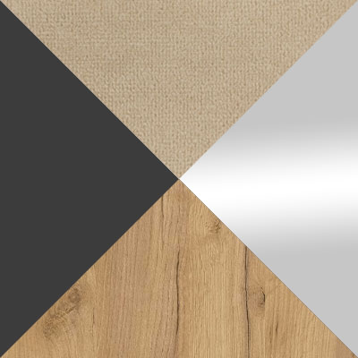 Дуб золотой / Диамант серый / Кремовый, велюр / Зеркало