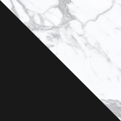 Белый мрамор / Черный матовый, металл