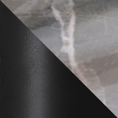 Серый мрамор, МДФ, керамика / Черный, металл