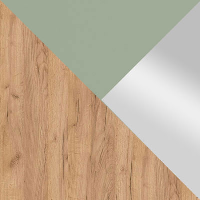 Дуб Крафт золотой, ЛДСП / Серо-зеленый, МДФ / Зеркало