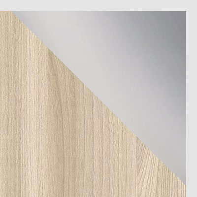 Ясень шимо светлый / Зеркало / Белый глянец, алюминий