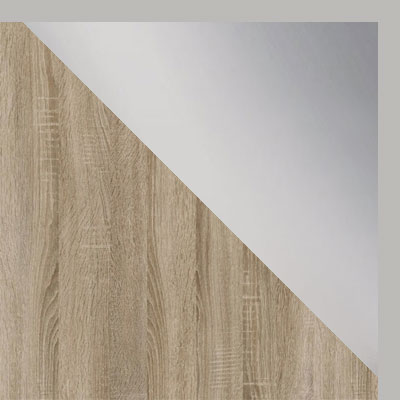 Дуб Сонома / Зеркало / Серебро, алюминий