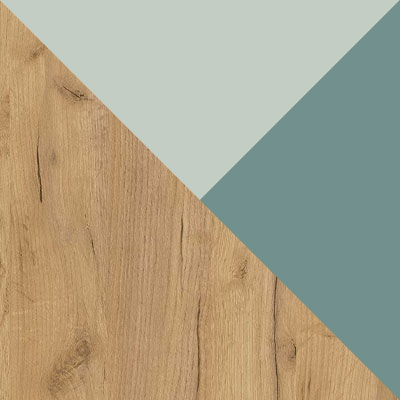 Дуб Крафт золотой / Сумеречный голубой / Пастельный зеленый