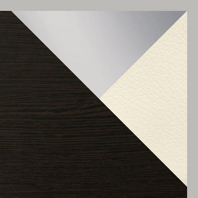 Венге / Зеркало / Серебро, алюминий / Бежевый, экокожа