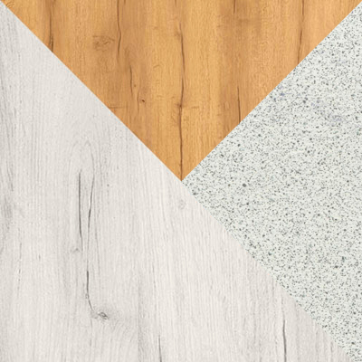 Дуб Крафт золотой / Дуб Крафт серый / столешница Сахара