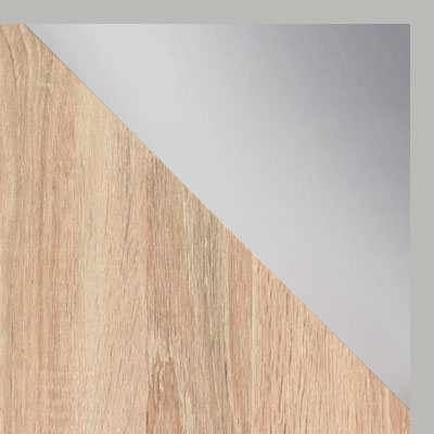 Дуб Сонома / Зеркало / Серебро, алюминий