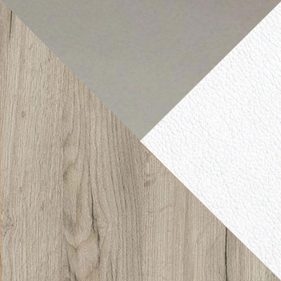 Дуб Крафт серый / Кашемир / Белый, экокожа