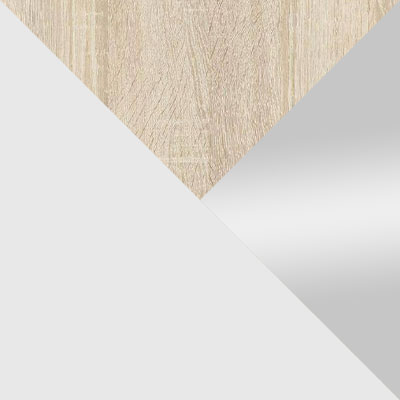 Дуб Сонома / Белый / Зеркало