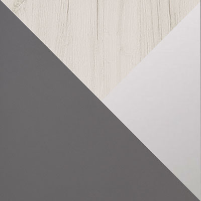 Графит / Дуб Крафт белый / Зеркало