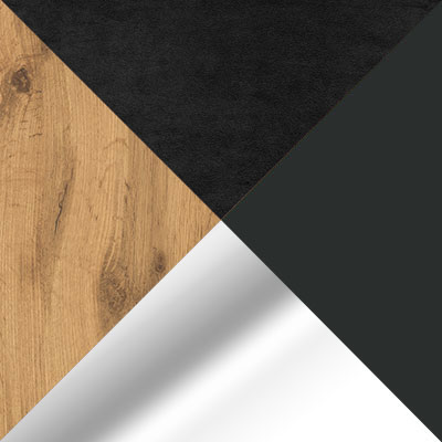 Дуб Вотан / Черный / Зеркало / Черный, велюр