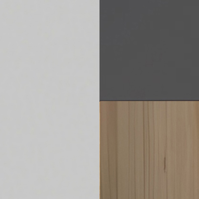 Белый шелк / Темно-серый / Натуральный, массив