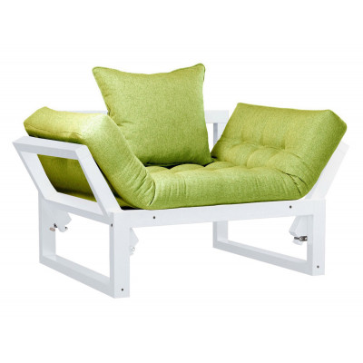 Кресло  Кресло Амбер (сосна) Белая эмаль, Зеленый, рогожка