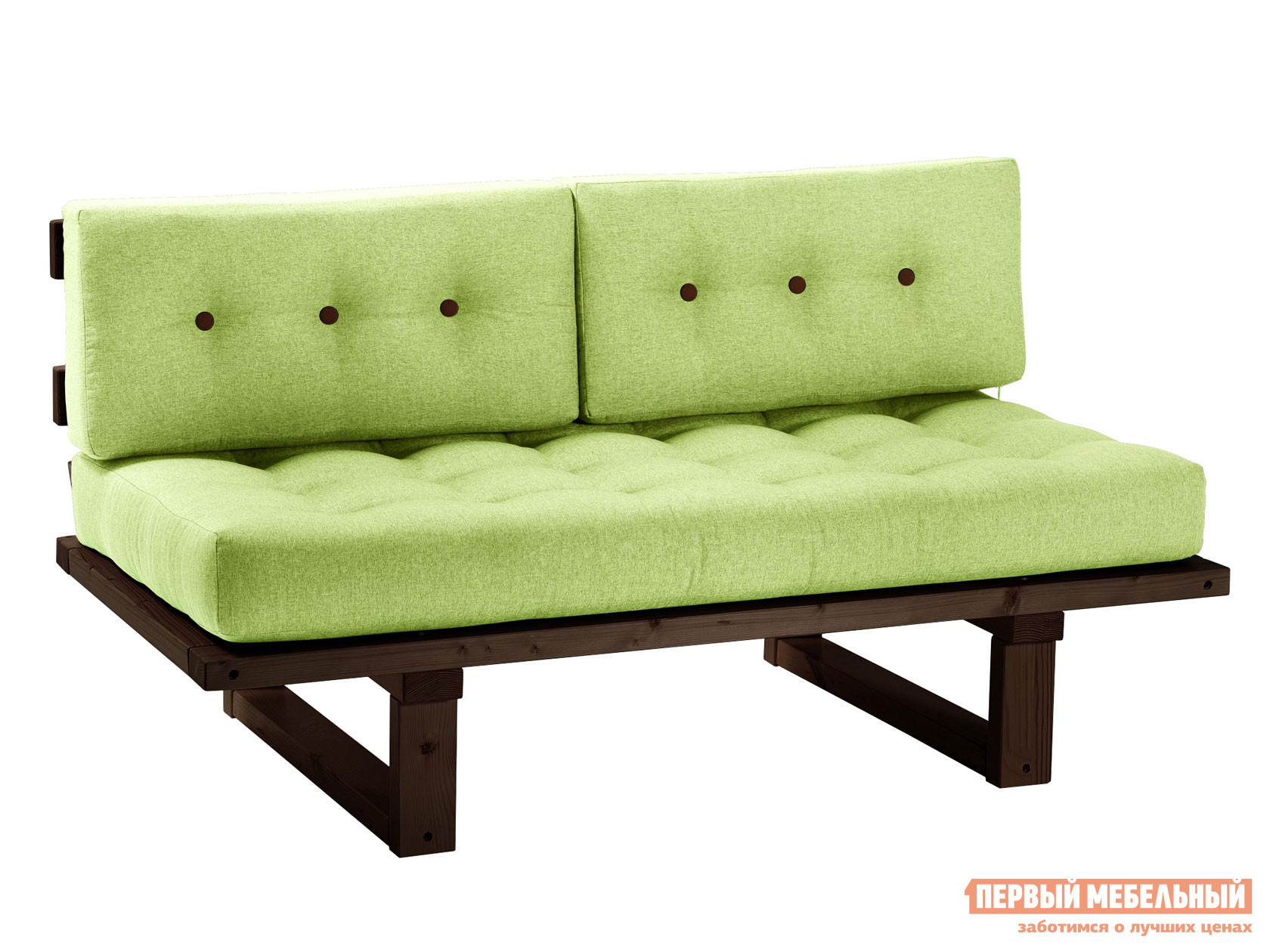 Прямой диван  Кушетка Торн-М (сосна) Венге, Зеленый, рогожка