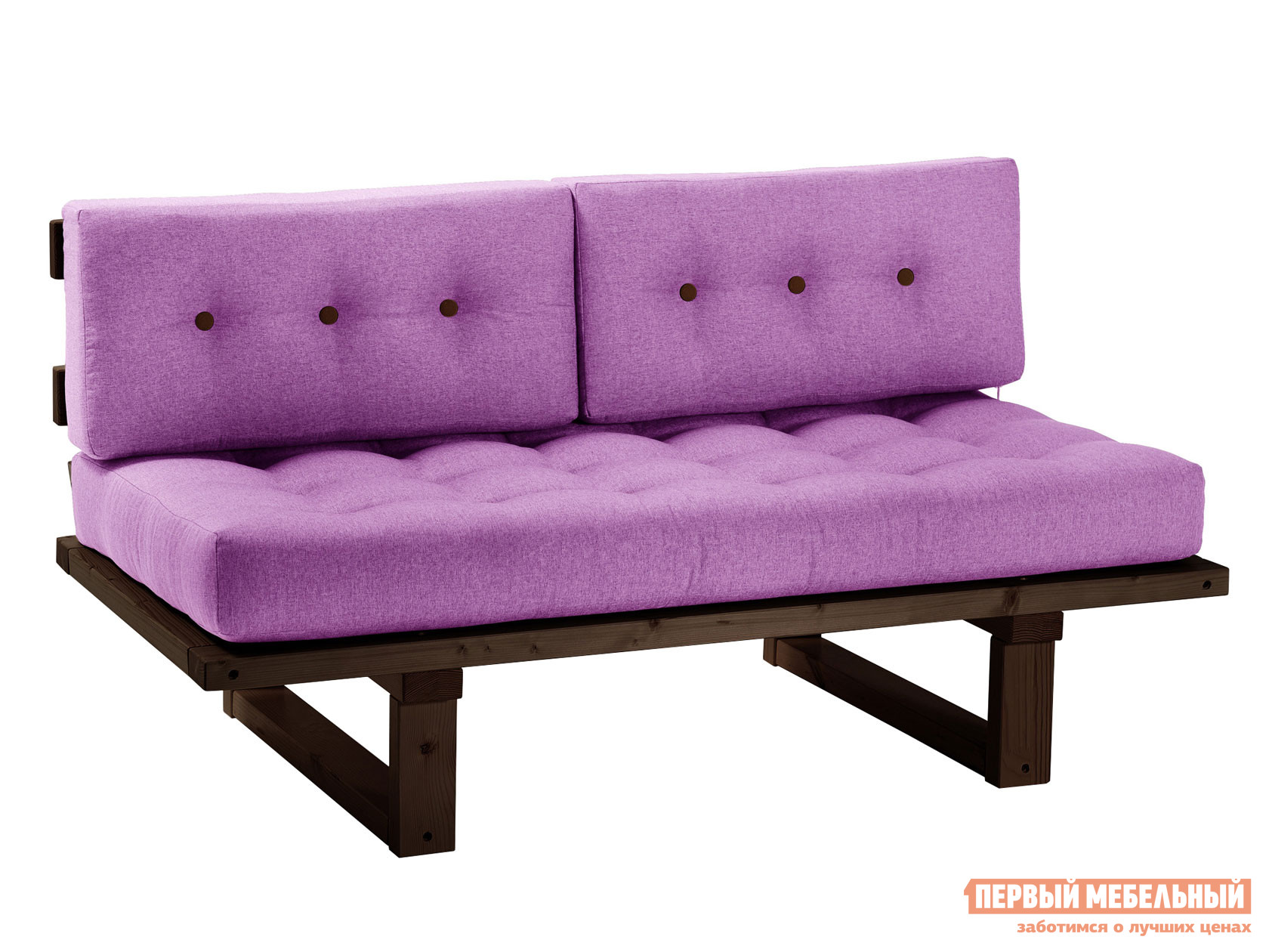 Прямой диван  Кушетка Торн-М (сосна) Венге, Фиолетовый, рогожка