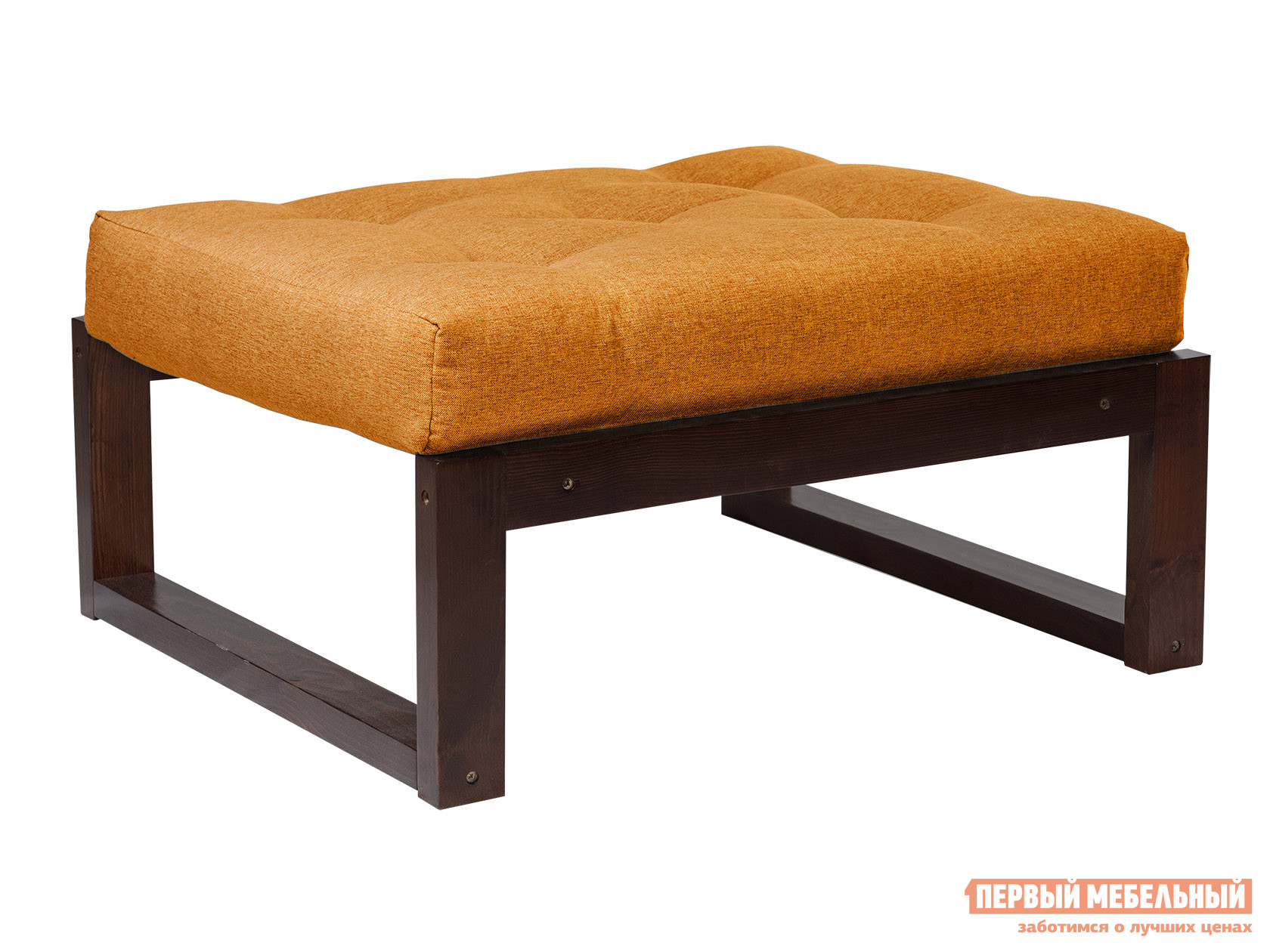 Пуфик  Амбер П Оранжевый, рогожка, Орех