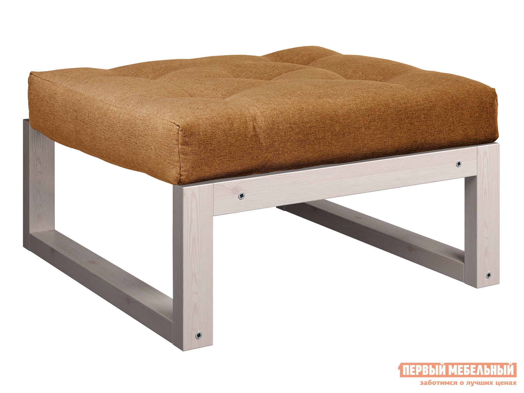 Пуфик  Амбер П Коричневый, рогожка, Дуб беленый