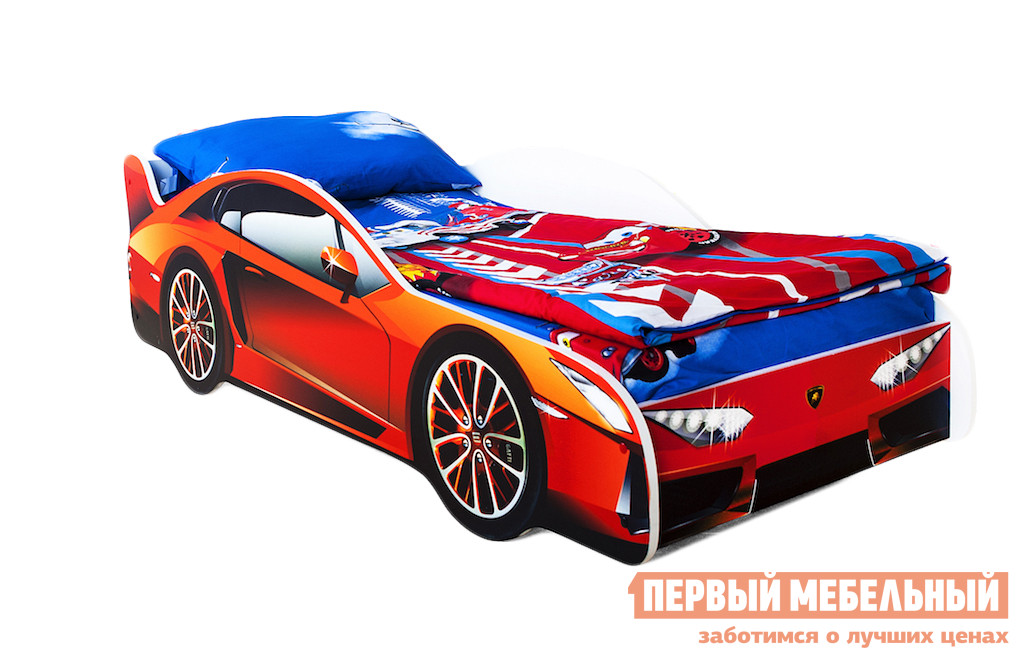 Кровать-машина  Классик Оранжевый (Lamborghini), Без подсветки