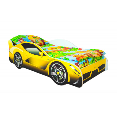 Кровать-машина  Классик Желтый (Ferrari), Без подсветки