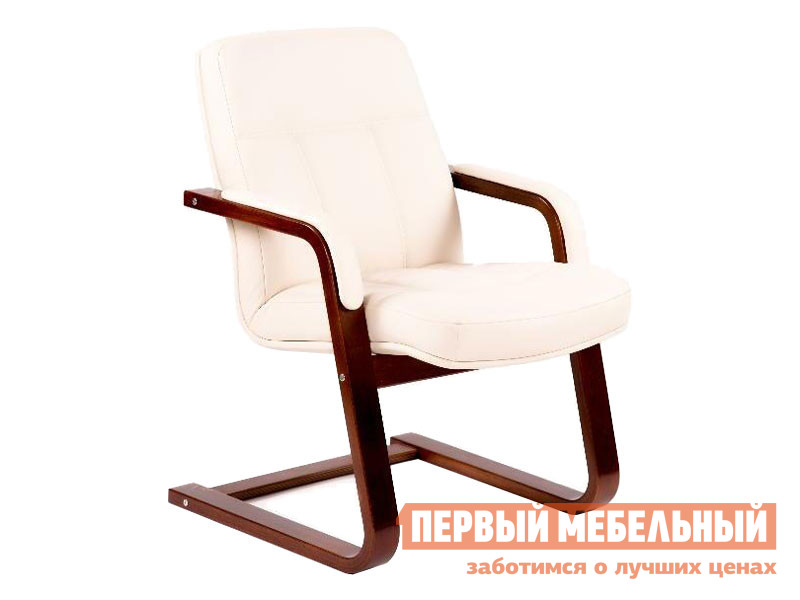 Кресло  Кресло Мичиган-1 с подлокотниками Вишня, Экокожа Крем
