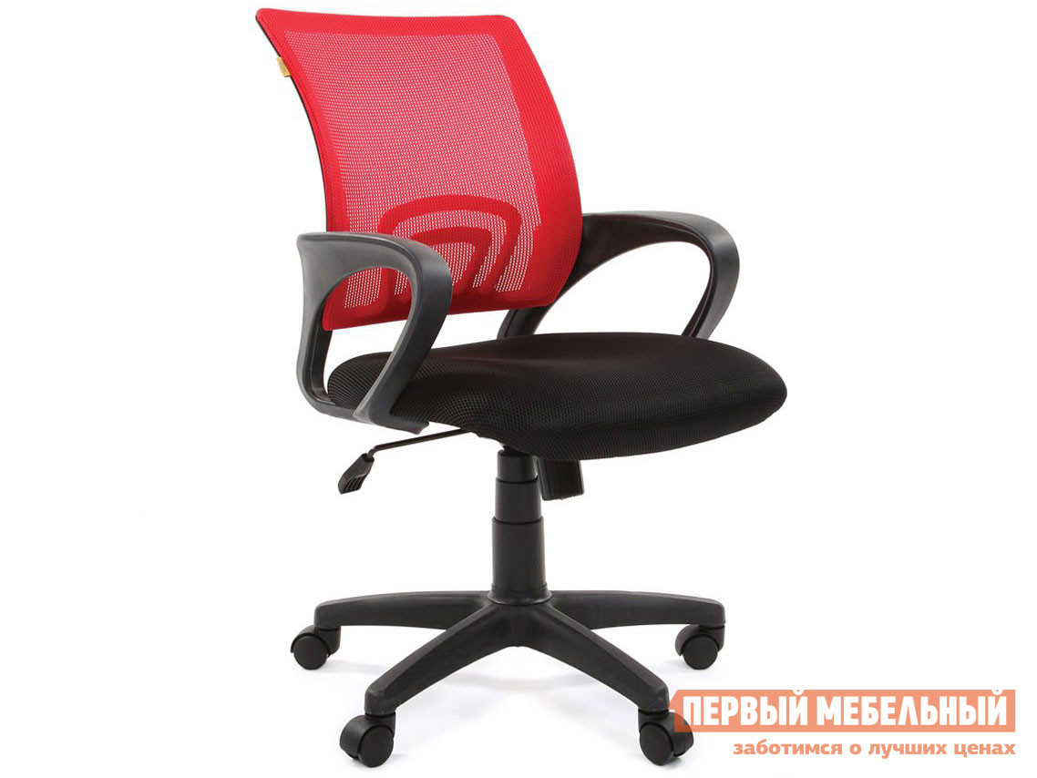 Офисное кресло Офисное кресло Chairman 696 BLACK Сетка TW-69 красная / Ткань TW-11 черный
