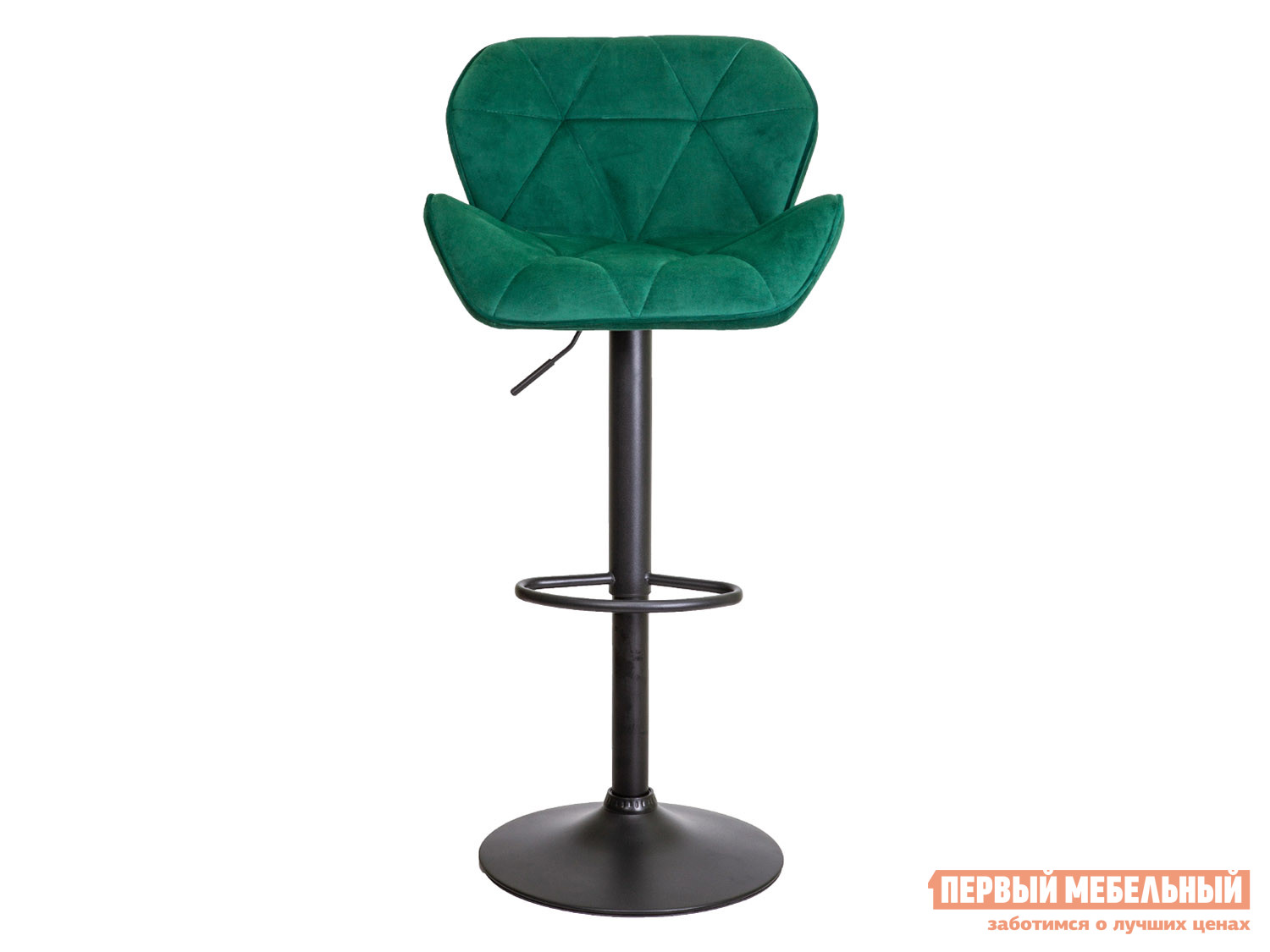 Барный стул  Берлин Зеленый, велюр / Черный, металл от Первый Мебельный