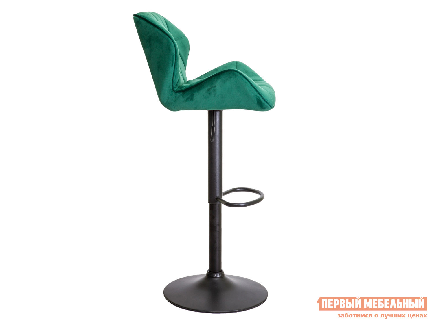 Барный стул  Берлин Зеленый, велюр / Черный, металл от Первый Мебельный