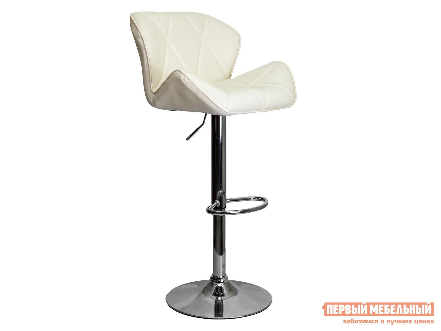 Барный стул  Берлин Кремовый, экокожа / Хром, металл