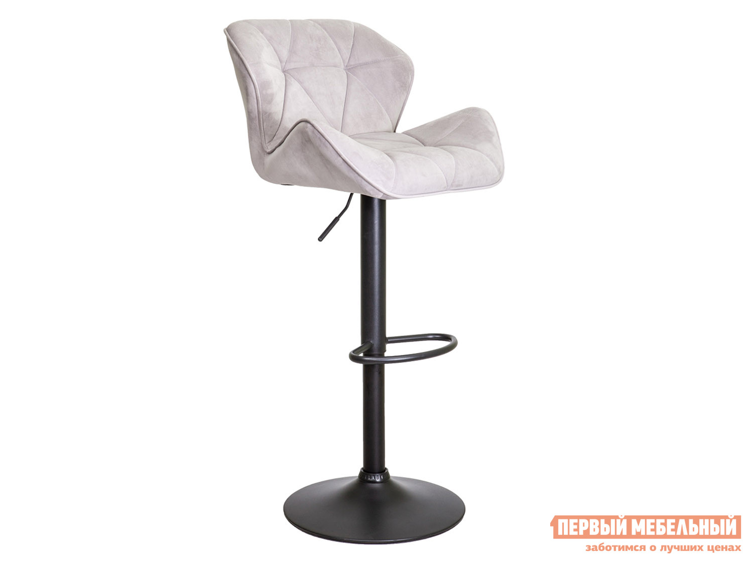 Барный стул  Берлин Серый, велюр / Черный, металл от Первый Мебельный
