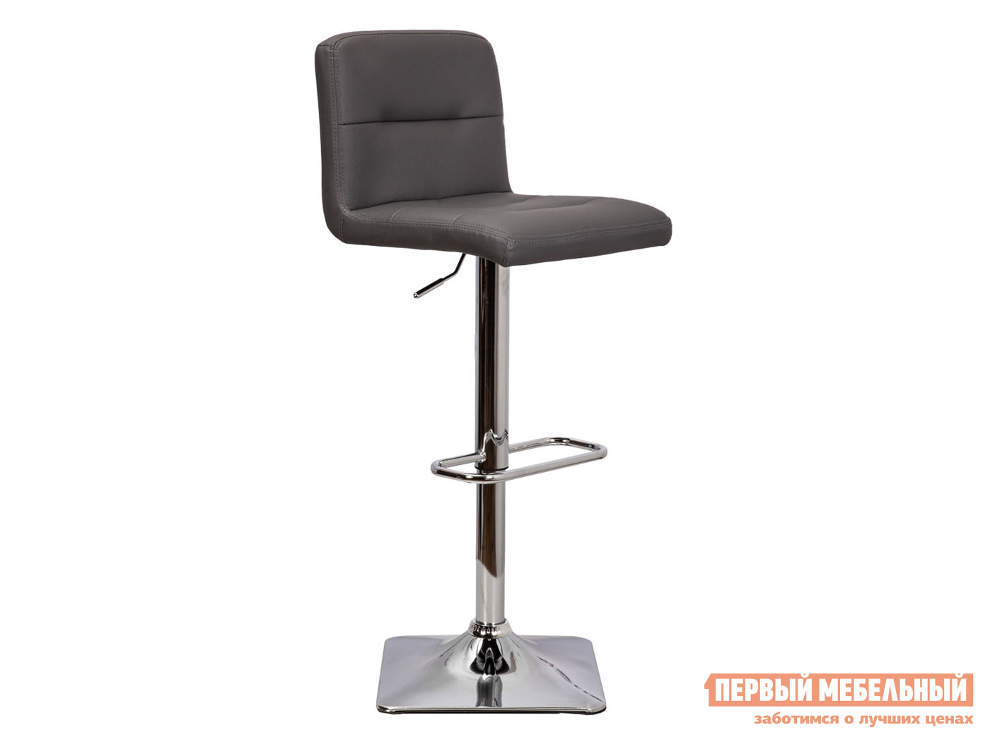 Барный стул  Рига Серый, экокожа / Хром, металл
