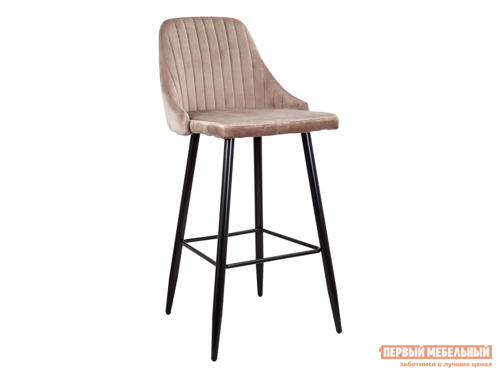 Барный стул  Меган Бежевый, велюр