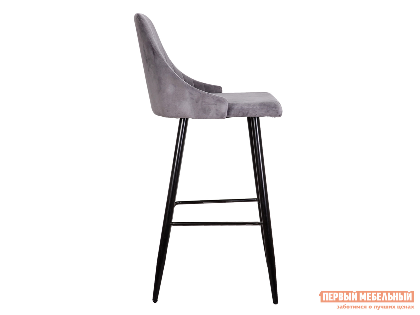 Барный стул  Меган Светло-серый, велюр от Первый Мебельный