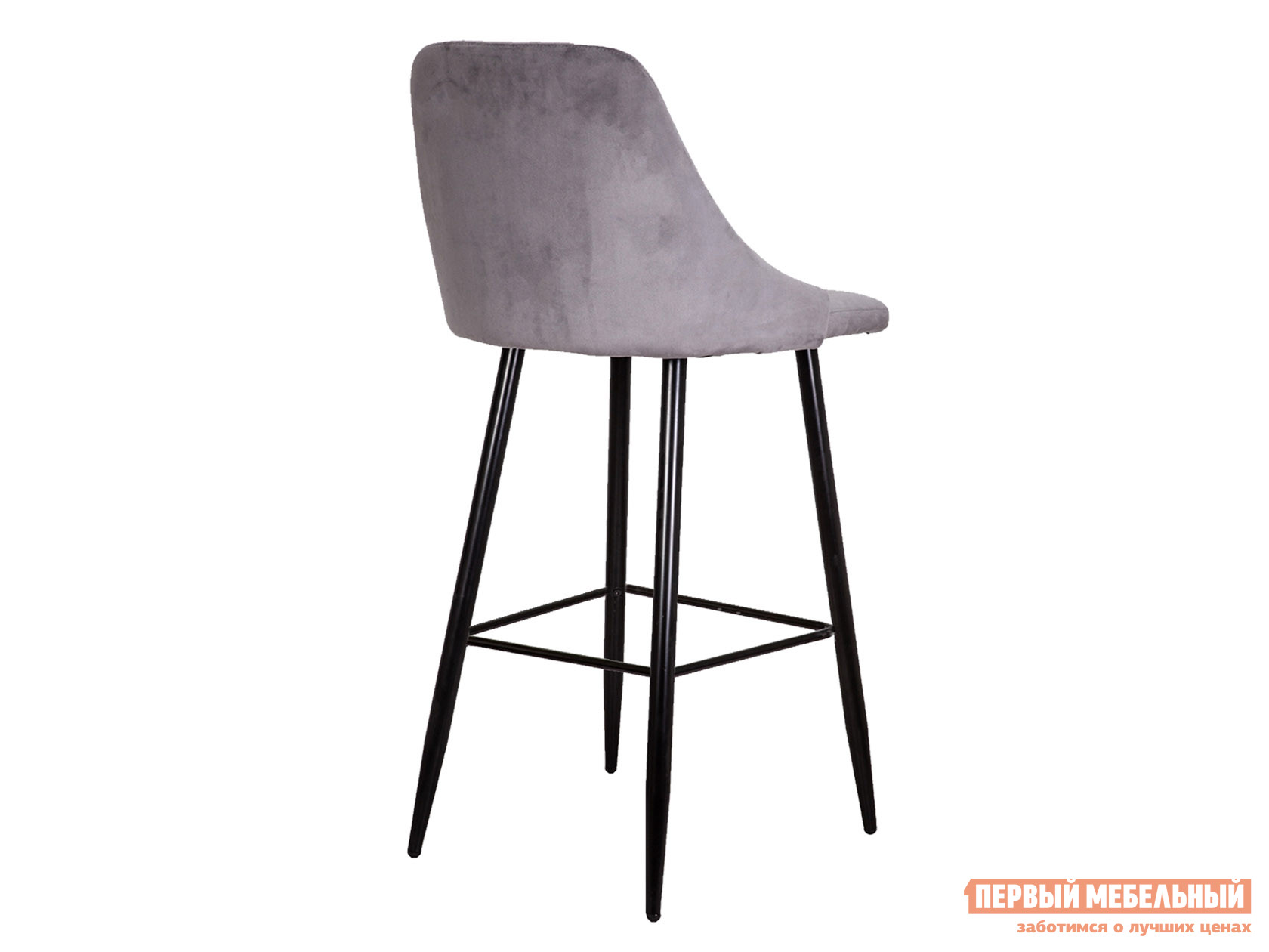Барный стул  Меган Светло-серый, велюр от Первый Мебельный