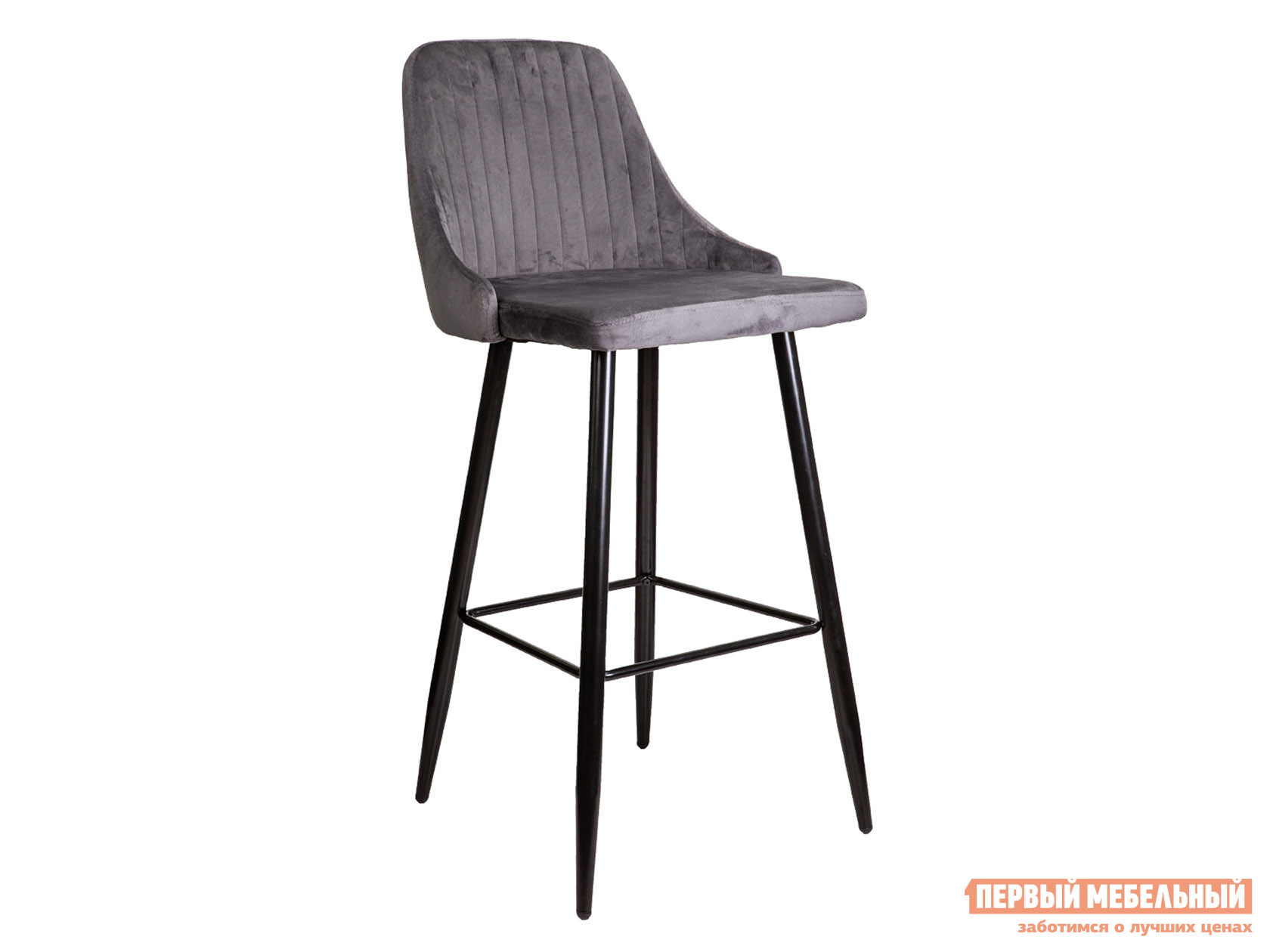 Барный стул  Меган Серый, велюр