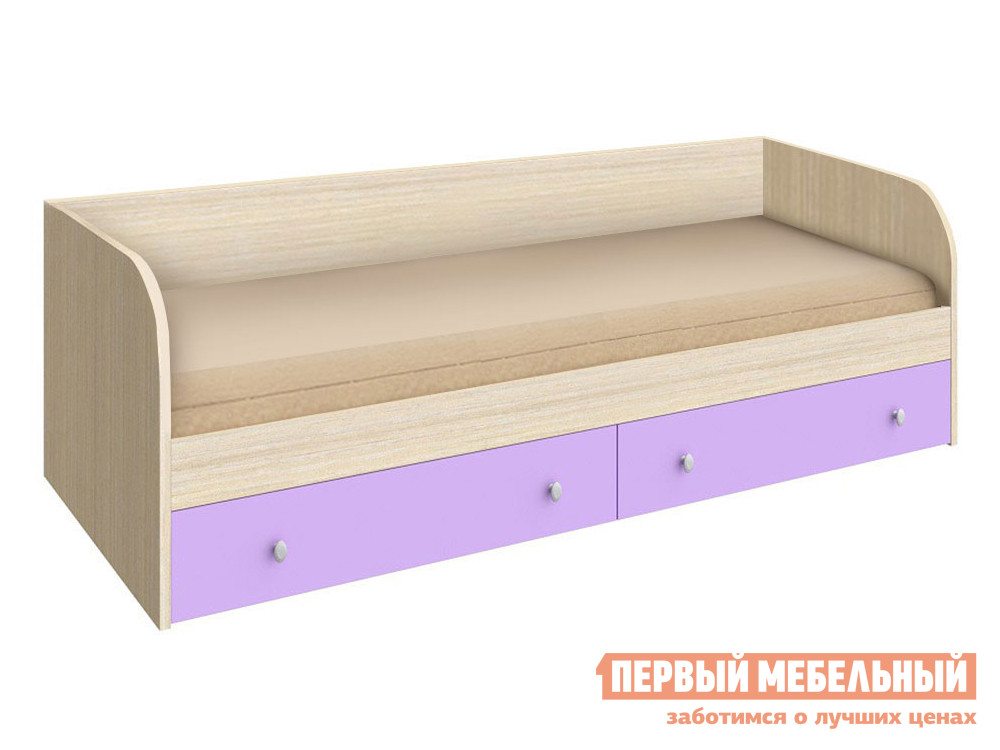 Детская кровать  Детская кровать ODNOYAR-1 Дуб Молочный / Фиолетовый, Без подушек