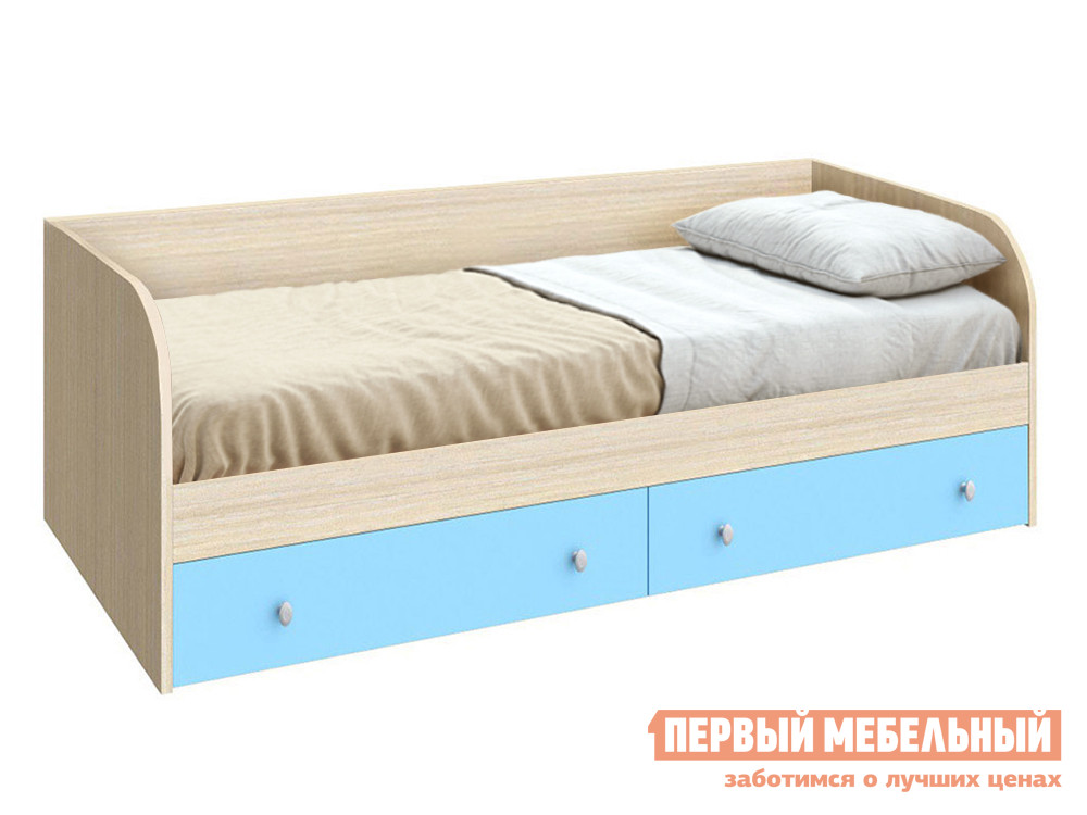 Детская кровать  Астра Дуб Молочный / Голубой, Без подушек от Первый Мебельный