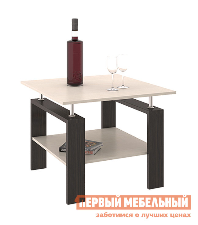 Фото Журнальный столик ТриЯ Тип 2 Венге Цаво / Молочный дуб. Купить с доставкой