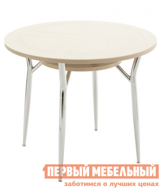 Маленький круглый стеклянный стол на кухню Кубика Шанхай-К