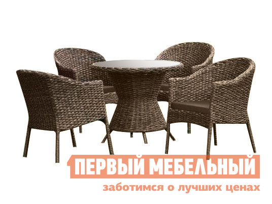 Комплект плетеной мебели из искусственного ротанга Афина-мебель RT-A52 4Pcs комплект плетеной мебели афина мебель lv130 brown beige