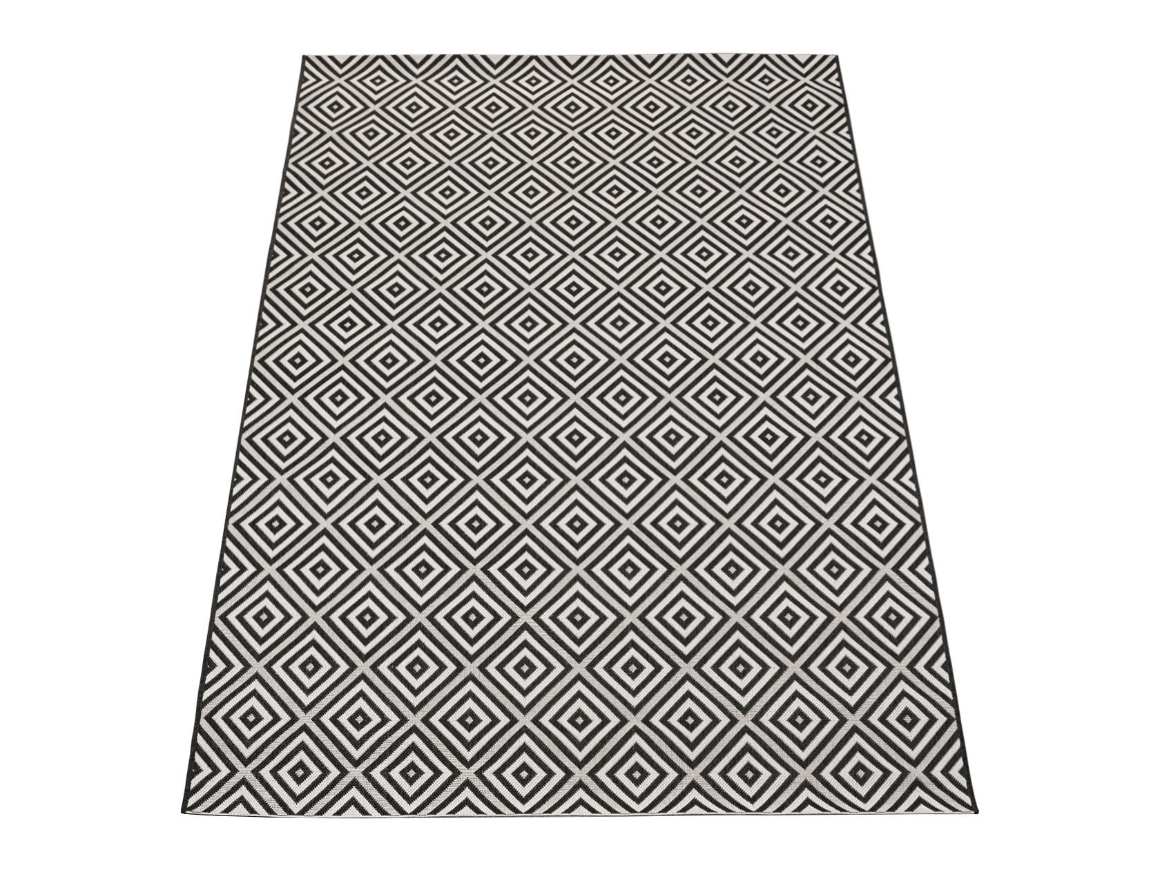 Ковер  Essenza Rhombus Черный / Белый, 690-48607, 800 х 1500 мм