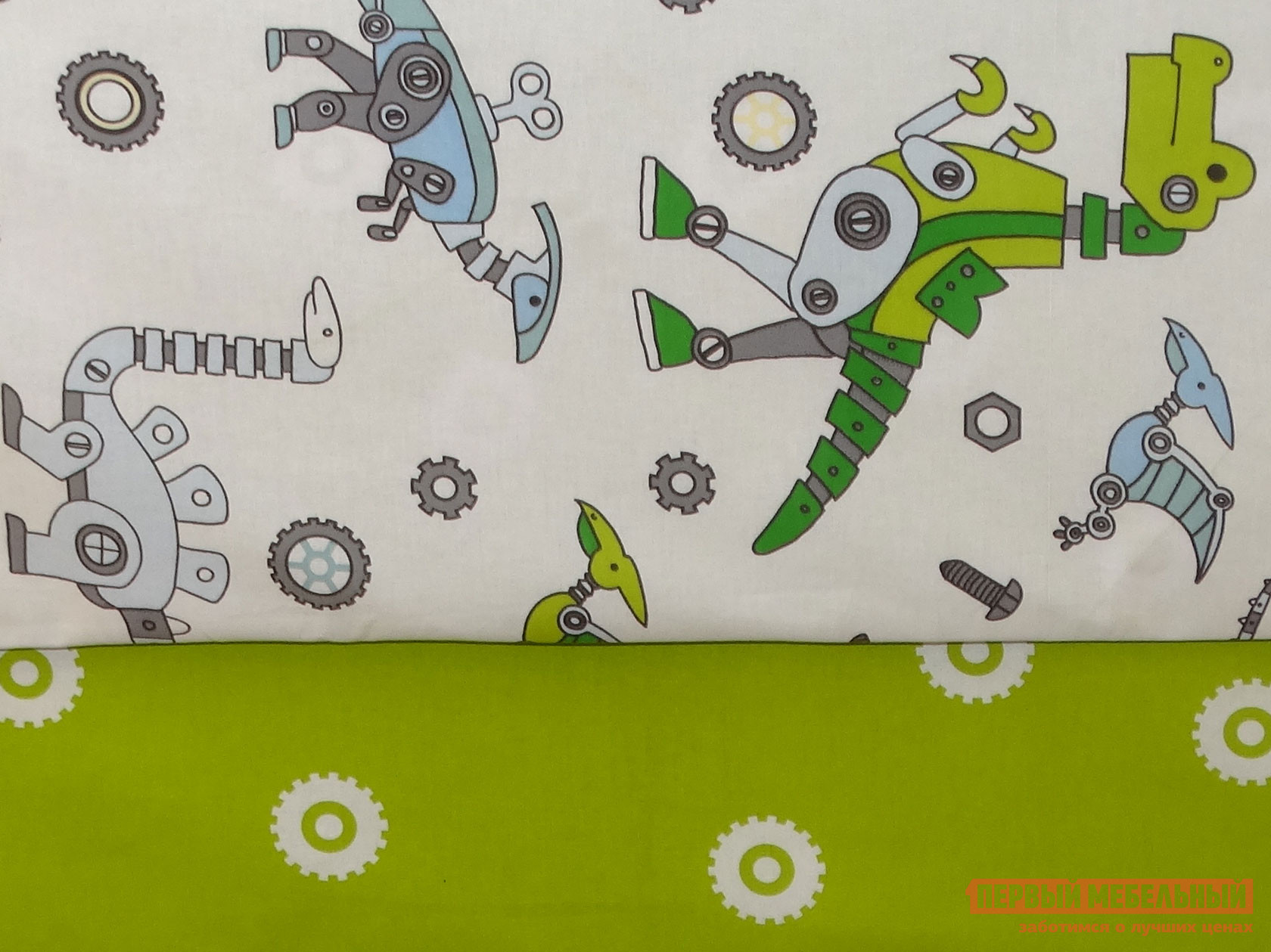 Детский комплект постельного белья  Механические герои Динороботы, поплин от Первый Мебельный