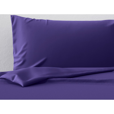 Комплект постельного белья  КПБ сатин однотонный (фиолетовый ОСНОВА СНОВ) Фиолетовый, сатин, Евро