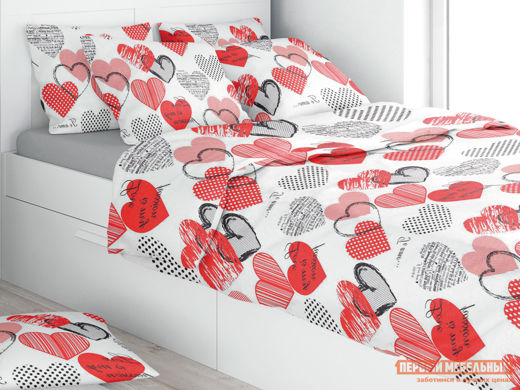 Детский комплект постельного белья  Сердечки El corazon, 50 Х 70 см от Первый Мебельный