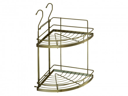 Угловая двухъярусная полка на рейлинг 105-134893