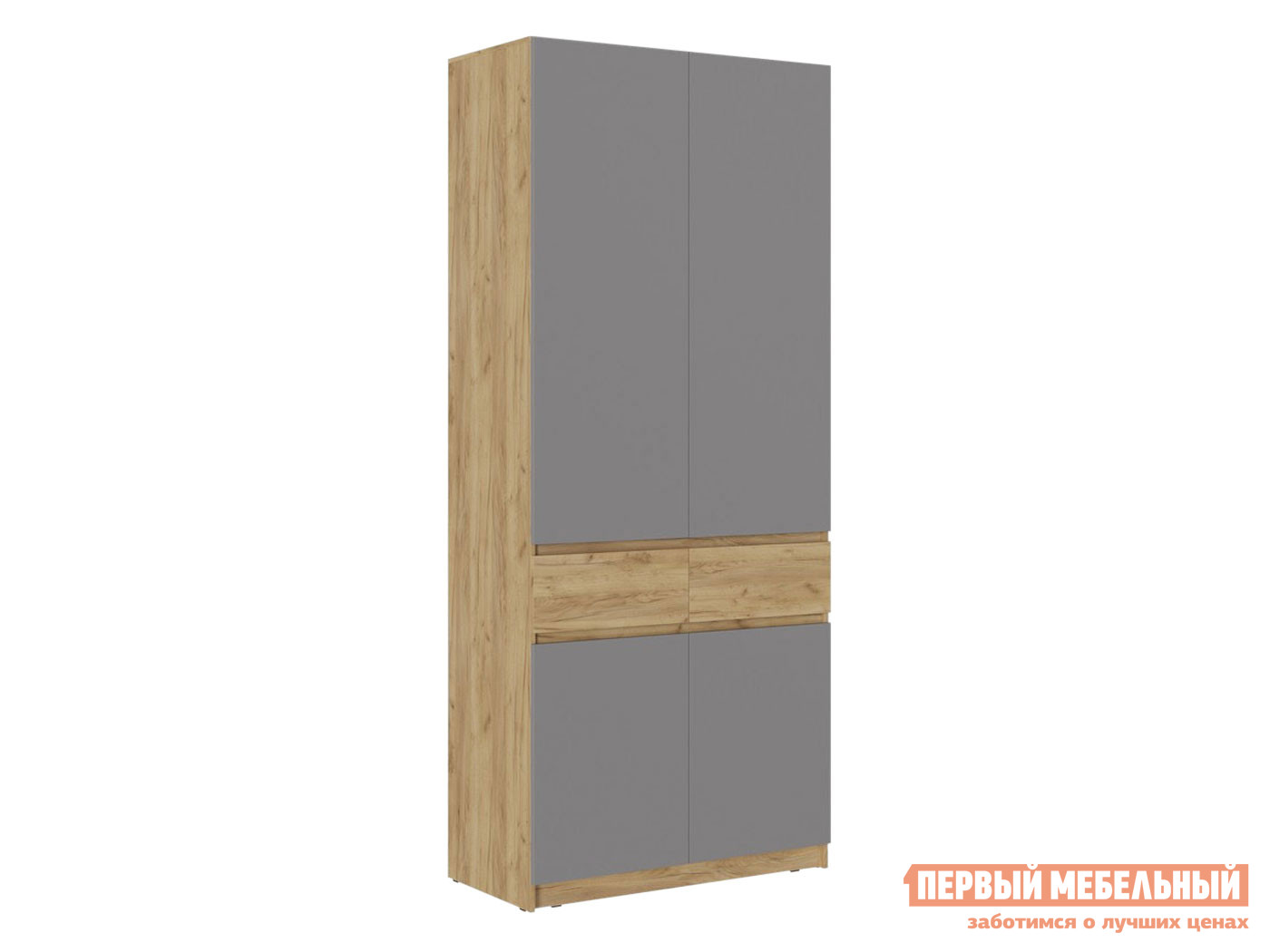 Распашной шкаф  Бостон Дуб Крафт золотой / Серый шифер