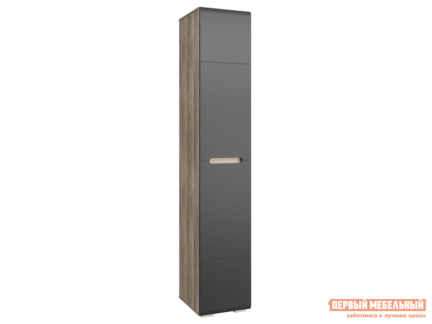 Распашной шкаф  Наоми Лайт Дуб Каньон / Графит нубук, Без дополнительных полок